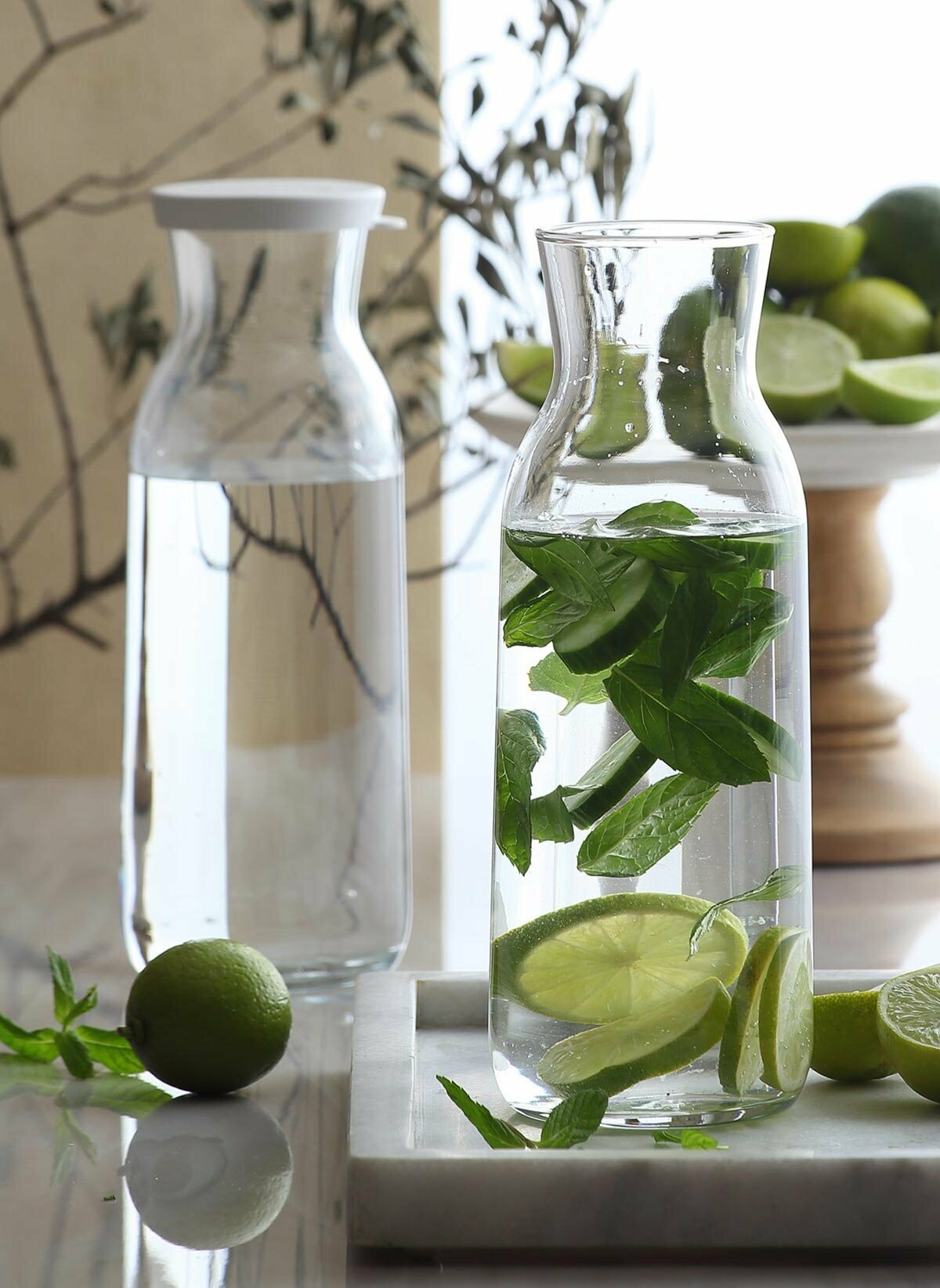 Lav Fonte Glas Karaffe mit Silikon Deckel 1,2 Liter