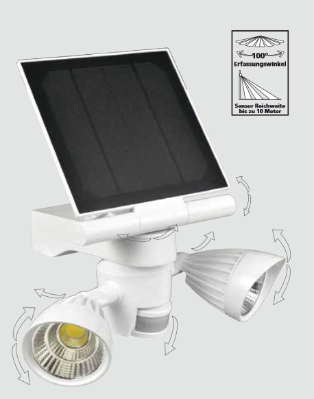 LED Aussenleuchte mit Bewegungsmelder-Solar